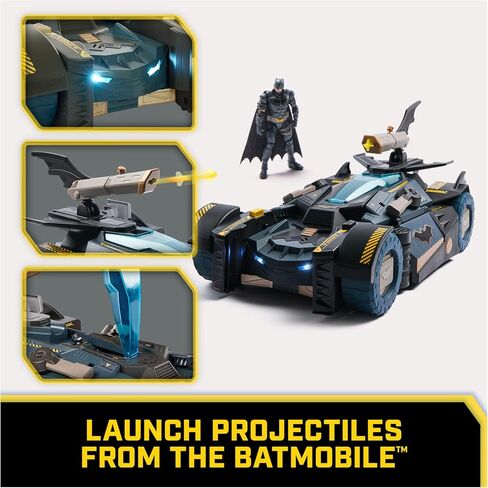 DC Comics Batman, Ultimate Transforming Batmobile Playset, 2-in-1 Playset with Exclusive Figure and Glider, Lights, Sounds, Kids Toys for Boys and Girls 4+ in Saudi Arabia