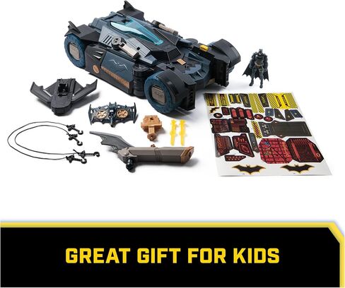 DC Comics Batman, Ultimate Transforming Batmobile Playset, 2-in-1 Playset with Exclusive Figure and Glider, Lights, Sounds, Kids Toys for Boys and Girls 4+ in Saudi Arabia