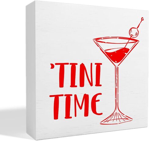 Bar Decor Wooden Box Sign, Home Kitchen Dining Room Drinking Bar Table Decor Cheers Bar Cart Cocktails Decoration, Bar Gifts for Women Men Couples, Limit Happy to One Hour in Saudi Arabia