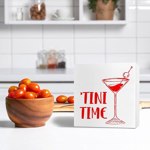 Bar Decor Wooden Box Sign, Home Kitchen Dining Room Drinking Bar Table Decor Cheers Bar Cart Cocktails Decoration, Bar Gifts for Women Men Couples, Limit Happy to One Hour in Saudi Arabia