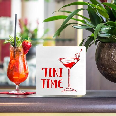 Bar Decor Wooden Box Sign, Home Kitchen Dining Room Drinking Bar Table Decor Cheers Bar Cart Cocktails Decoration, Bar Gifts for Women Men Couples, Limit Happy to One Hour in Saudi Arabia