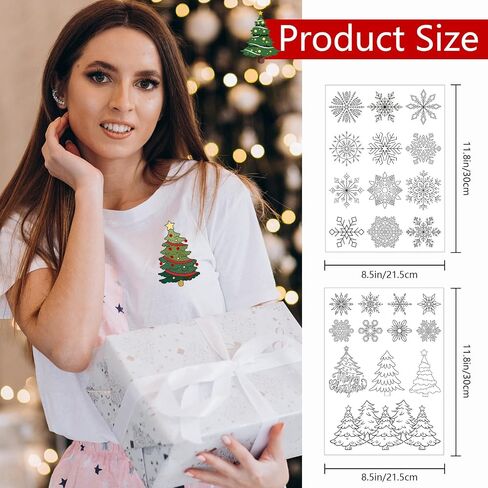 Water Soluble Embroidery Patterns Stabilizers - Rngmsi 6 Sheets Christmas Stick and Stitch Embroidery Paper Wash Away 57 Pcs Snowflakes Xmas Tree Designs Transfer Paper Stabilizers for Hand Sewing in Kuwait