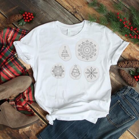 Water Soluble Embroidery Patterns Stabilizers - Rngmsi 6 Sheets Christmas Stick and Stitch Embroidery Paper Wash Away 57 Pcs Snowflakes Xmas Tree Designs Transfer Paper Stabilizers for Hand Sewing in Kuwait