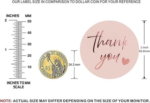 Pink Thank You Stickers | 1.5 inch Thank You Sticker Labels Roll | 500 Gold Foil Thank You Stickers Small Business | Adhensive Labels for Small Business Supplies in Saudi Arabia