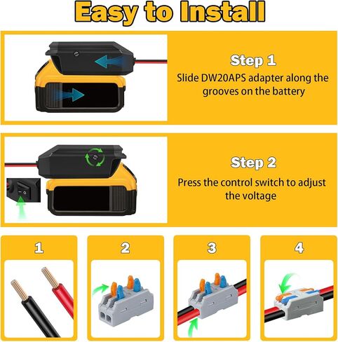 20V to 12V Step Down Converter for Craftsman 20V V20 Battery, Power Wheels Adapter with Cigarette Lighter, DC 5-13V Buck Converter Voltage Regulator for RC Car, DIY, Car Appliances in Saudi Arabia