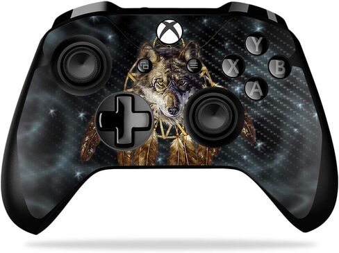 MightySkins Carbon Fiber Skin for Microsoft Xbox One X Controller - Wolf Dreams | Protective, Durable Textured Carbon Fiber Finish | Easy to Apply, Remove, and Change Styles | Made in The USA in Saudi Arabia