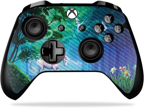 MightySkins Carbon Fiber Skin for Microsoft Xbox One X Controller - Wolf Dreams | Protective, Durable Textured Carbon Fiber Finish | Easy to Apply, Remove, and Change Styles | Made in The USA in Saudi Arabia
