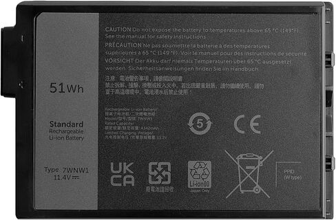 بطارية بديلة 7WNW1 متوافقة مع الكمبيوتر المحمول Dell Latitude 7424 5424 5420 Rugged Extreme Series DMF8C 0DMF8C in Saudi Arabia