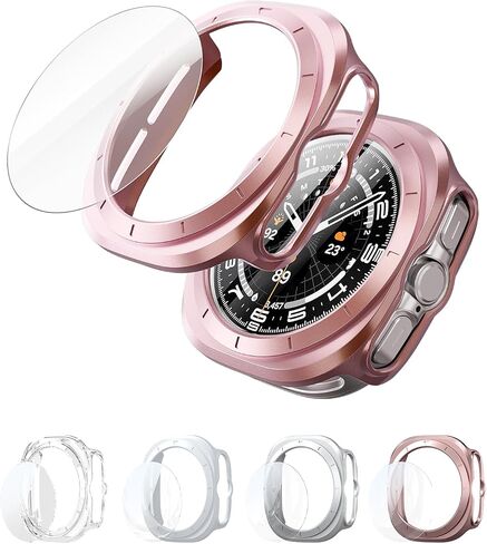 5 Pack Bumper Case, 3 Pack Tempered Film Compatible with Samsung Galaxy Watch 7 47mm Case TPU Soft Rugged Bezel for Galaxy Watch 7 Ultra Screen Protector in Saudi Arabia