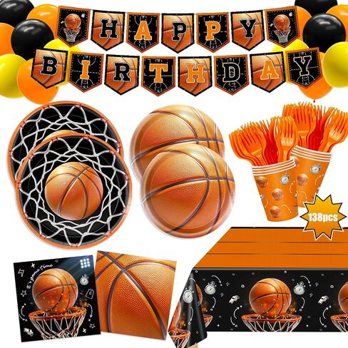 Halloween Paper Plates and Napkins, Halloween Party Supplies, 138pcs Halloween Tableware Set Includes Halloween Plates and Cups Napkins Banner Tablecloth Balloons Forks for Kids, Serve 24 in Saudi Arabia