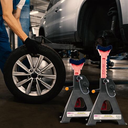 Jack Stands 3.0 Ton (6,000 lbs) Capacity Car Jack Stands Adjustable Height, for Lifting SUV, Pickup Truck, Car and UTV/ATV, 1 Pair in Saudi Arabia