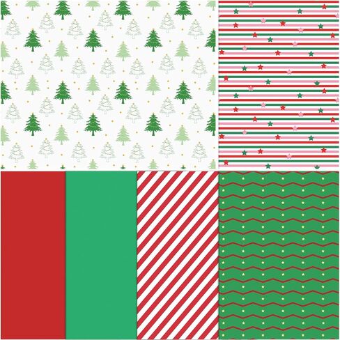 120 Sheets Christmas Tissue Paper for Gift Bags, Red Green and White Tissue Paper Bulk Assorted Design Gift Wrapping Paper, Xmas Tissue Paper for Crafts Holiday Decor in Saudi Arabia