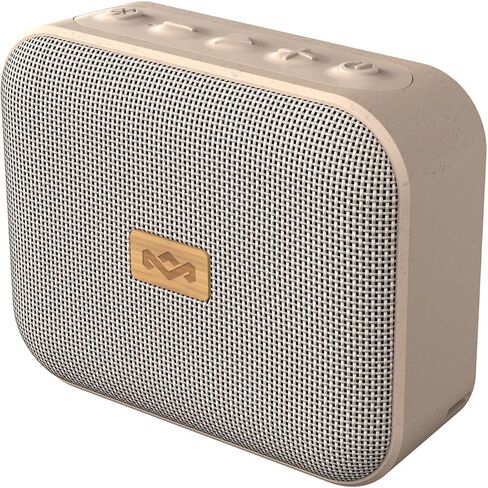 House of Marley Jammin' Portable Bluetooth Speaker, IPX5 Splashproof, 6-Hour Playtime, TWS Pair Mode, Eco-Friendly Design with Recycled Materials, Includes Lanyard, Compact Size (Cream) in Kuwait