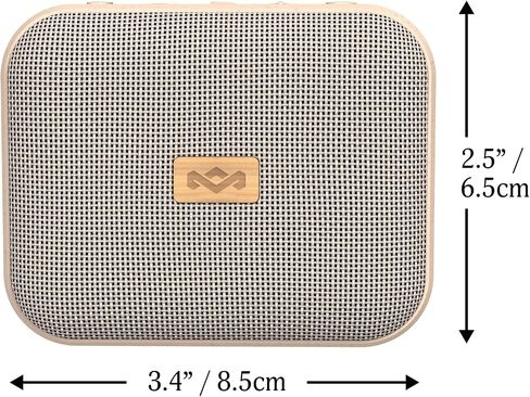 House of Marley Jammin' Portable Bluetooth Speaker, IPX5 Splashproof, 6-Hour Playtime, TWS Pair Mode, Eco-Friendly Design with Recycled Materials, Includes Lanyard, Compact Size (Cream) in Kuwait