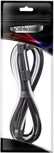 كابل CableMod RT-Series Pro ModMesh بأكمام 12VHPWR 90° StealthSense Direct PCI-e لـ ASUS/Seasonic/Phanteks - البديل B (أسود + أبيض، 16 دبوسًا إلى 16 دبوسًا، 600 مم) in Kuwait