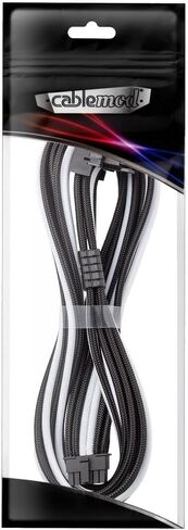 كابل CableMod RT-Series Pro ModMesh بأكمام 12VHPWR 90° StealthSense Direct PCI-e لـ ASUS/Seasonic/Phanteks - البديل B (أسود + أبيض، 16 دبوسًا إلى 16 دبوسًا، 600 مم) in Kuwait