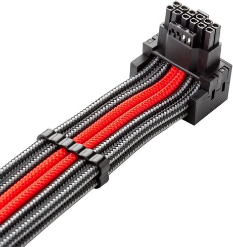 كابل CableMod RT-Series Pro ModMesh بأكمام 12VHPWR 90° StealthSense Direct PCI-e لـ ASUS/Seasonic/Phanteks - البديل B (أسود + أبيض، 16 دبوسًا إلى 16 دبوسًا، 600 مم) in Kuwait