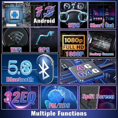 SIXWIN 4G+64G Android 13 Car Stereo for Hyundai Accent 2008-2011 9 Inch Touch Screen with CarPlay Android Auto Mirror Link UI Bluetooth FM GPS Navigation WiFi FM SWC Shot Cut Backup Camera MIC in Saudi Arabia