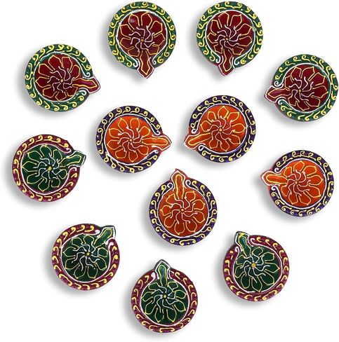 Diwali Diya Clay Diya Diyas for Diwali [ Pack of 12 ] Diwali Pooja Diwali Decoration for Home - Indian Return Diwali Gifts Diwali Decor - Handmade Indian Puja Oil Lamp with Cotton Wicks Hashcart® in Kuwait