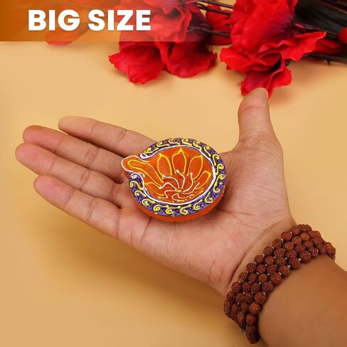 Diwali Diya Clay Diya Diyas for Diwali [ Pack of 12 ] Diwali Pooja Diwali Decoration for Home - Indian Return Diwali Gifts Diwali Decor - Handmade Indian Puja Oil Lamp with Cotton Wicks Hashcart® in Kuwait