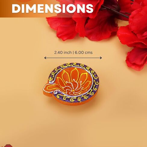 Diwali Diya Clay Diya Diyas for Diwali [ Pack of 12 ] Diwali Pooja Diwali Decoration for Home - Indian Return Diwali Gifts Diwali Decor - Handmade Indian Puja Oil Lamp with Cotton Wicks Hashcart® in Kuwait