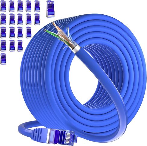 كابل إيثرنت Cat 6 (50 قدم)، كابل إيثرنت محمي FTP، كابل الإنترنت، كابل الشبكة، كابل LAN، مع موصل RJ45 لجهاز التوجيه، حديث، الكمبيوتر الشخصي، الكمبيوتر المحمول، التلفزيون، صندوق التبديل، الطابعة، PS3/4/5، الألعاب in Saudi Arabia