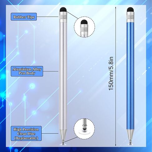 5 Pcs Stylus Pen 2-in-1 Magnetic Stylus Pen for Touch Screen, High Precision and Sensitivity Disc Tip Pen Compatible with All Touch Screens of Phone Tablets in Saudi Arabia