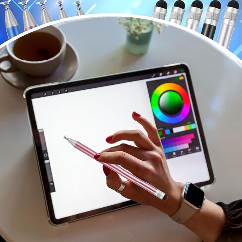 5 Pcs Stylus Pen 2-in-1 Magnetic Stylus Pen for Touch Screen, High Precision and Sensitivity Disc Tip Pen Compatible with All Touch Screens of Phone Tablets in Saudi Arabia