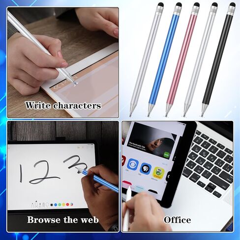 5 Pcs Stylus Pen 2-in-1 Magnetic Stylus Pen for Touch Screen, High Precision and Sensitivity Disc Tip Pen Compatible with All Touch Screens of Phone Tablets in Saudi Arabia
