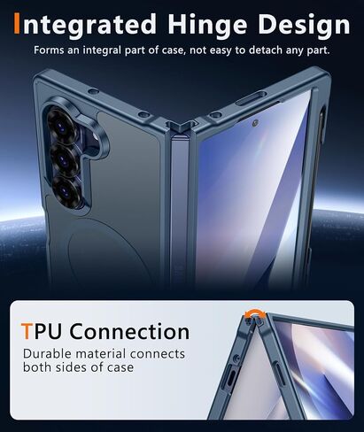 FNTCASE for Samsung Galaxy Z-Fold-6 Case: Strong Magnetic Military Grade Drop Protection Phone Cases with S Pen Holder Slot Matte Slim Built-in Screen Protector Cover Rugged Shockproof TPU (Black) in Saudi Arabia