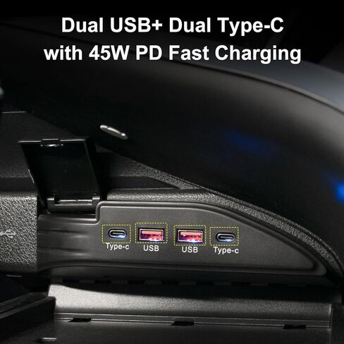 شاحن سريع بمنفذ USB وTypc C مزدوج متوافق مع تويوتا كامري 2017-2023، وحدة تحكم مركزية لمحطة شحن سريعة بقدرة 45 وات مخصصة لسيارتك in Kuwait
