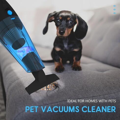 GV02 Handheld Cordless Vacuum, 10000PA Powerful Suction Hand Held Vacuum Cleaner for Car, Home & Office, Pet Hair & Cat Litter Cleaning, 2 Speed with LED Lights, Blue-2Pcs in Saudi Arabia