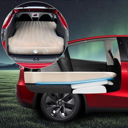 Snowy Dunes Perfect Slope Tesla Model Y Air Mattress: Upgraded True Flat 3D Fit Customization, with 12V/110V Air Pump, Camping Nap Sleeping in Saudi Arabia