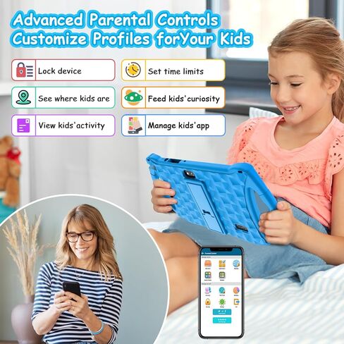 Kids Tablet, 7 inch Tablet for Kids 6GB RAM 32GB ROM Android 13 Toddler Tablet with Bluetooth, WiFi, GMS, Parental Control, Dual Camera, Shockproof Case, Educational, Games (Dark Blue) in Saudi Arabia