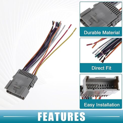 Stereo CD Player Radio Wiring Harness W/Antenna Adapter 13 Pin Wire Harness for Chevrolet Blazer 2003 2005 in Saudi Arabia