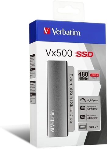 Verbatim 2TB Vx500 Portable SSD External Hard Drive USB 3.1 Gen 2 – Space Gray in Kuwait