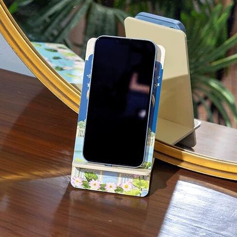 حامل خشبي للهاتف الخلوي، حامل هاتف عالمي مع فتحة شحن متوافق مع جميع هواتف iPhone14، والهواتف الذكية، وحامل Facetime للمكتب مقاس 6 بوصات × 3.15 بوصة Hans Mahal (عادي) in Saudi Arabia