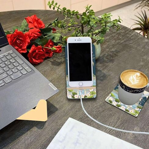 حامل خشبي للهاتف الخلوي، حامل هاتف عالمي مع فتحة شحن متوافق مع جميع هواتف iPhone14، والهواتف الذكية، وحامل Facetime للمكتب مقاس 6 بوصات × 3.15 بوصة Hans Mahal (عادي) in Saudi Arabia