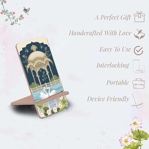 حامل خشبي للهاتف الخلوي، حامل هاتف عالمي مع فتحة شحن متوافق مع جميع هواتف iPhone14، والهواتف الذكية، وحامل Facetime للمكتب مقاس 6 بوصات × 3.15 بوصة Hans Mahal (عادي) in Saudi Arabia