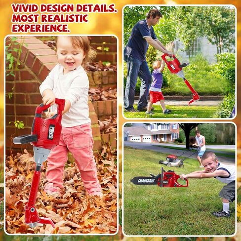 2 Pcs Toy Leaf Blower Lawn Trimmer Toy Battery Powered Gardening Tool Set with Lights and Sounds Gardening Equipment Toy Set Construction Toy Tool for Christmas in Kuwait