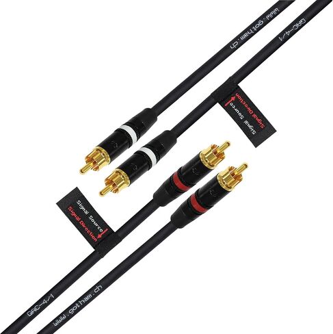 40 Foot RCA Cable Pair - Gotham GAC-4/1 (Black) Star-Quad Audio Interconnect Cable with Neutrik-Rean NYS Gold RCA Connectors - Directional in Saudi Arabia
