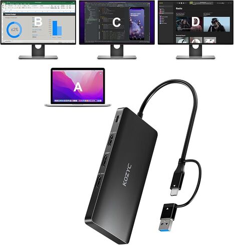 محول USB C إلى HDMI 4K، محول من النوع C إلى HDMI، متوافق مع Thunderbolt 3، وضع بديل DP 1.2/1.4 يدعم 4K 30 هرتز، ثلاثي الأبعاد، نسخة وشاشة ممتدة لأجهزة الكمبيوتر المحمول، Macbook Pro، UHDTV، أخضر in Saudi Arabia