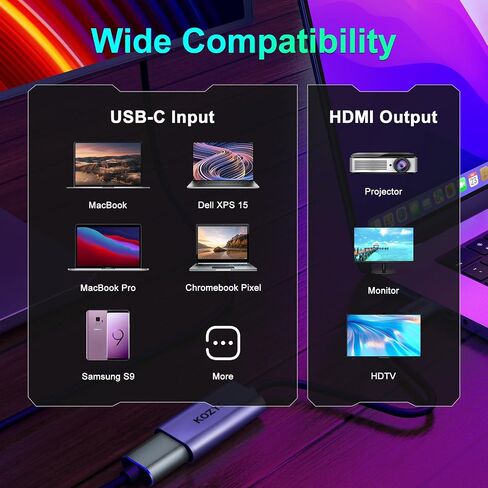 محول USB C إلى HDMI 4K، محول من النوع C إلى HDMI، متوافق مع Thunderbolt 3، وضع بديل DP 1.2/1.4 يدعم 4K 30 هرتز، ثلاثي الأبعاد، نسخة وشاشة ممتدة لأجهزة الكمبيوتر المحمول، Macbook Pro، UHDTV، أخضر in Saudi Arabia