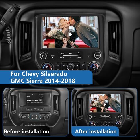 4+64G Car Radio Stereo for Chevy Silverado GMC Sierra 2014-2018 Android 13 Wireless CarPlay Android Auto Bluetooth GPS Navigation in Saudi Arabia