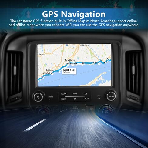 4+64G Car Radio Stereo for Chevy Silverado GMC Sierra 2014-2018 Android 13 Wireless CarPlay Android Auto Bluetooth GPS Navigation in Saudi Arabia