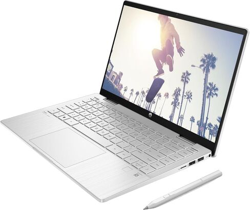 كمبيوتر محمول HP Pavilion x360 School & Business 2 في 1 (Intel i5-1335U 10-Core، ذاكرة الوصول العشوائي 8 جيجابايت، 2 تيرابايت PCIe SSD، Intel Iris Xe، شاشة 14.0 بوصة 60 هرتز تعمل باللمس Full HD (1920x1080)، قلم نشط، Win 11 Pro) مع قاعدة توصيل USB-C in Saudi Arabia