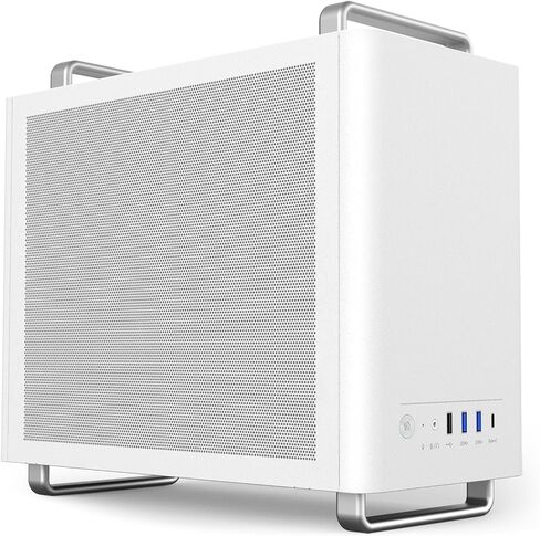 S320 Mini Portable M-ATX/ITX Computer Case, Micro ATX CASE, DIY Desktop Case with Handles, Support 310MM GPU Length (White) in Saudi Arabia
