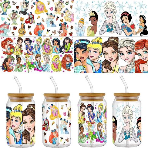 Cute Cartoon UV DTF Wrap Transfer, Kawaii Theme Wraps, Waterproof Decal, Christmas Gift for Kids, Teens, Adults (B) in Saudi Arabia