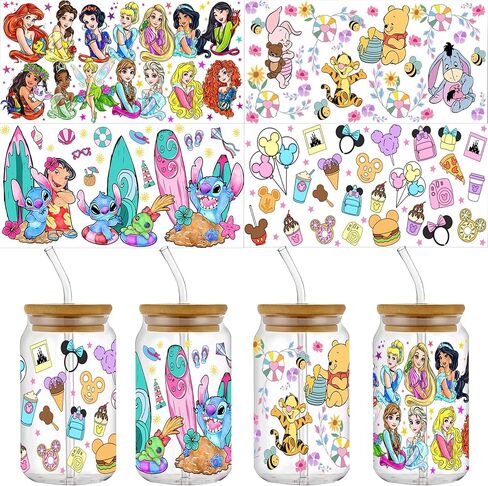 Cute Cartoon UV DTF Wrap Transfer, Kawaii Theme Wraps, Waterproof Decal, Christmas Gift for Kids, Teens, Adults (B) in Saudi Arabia