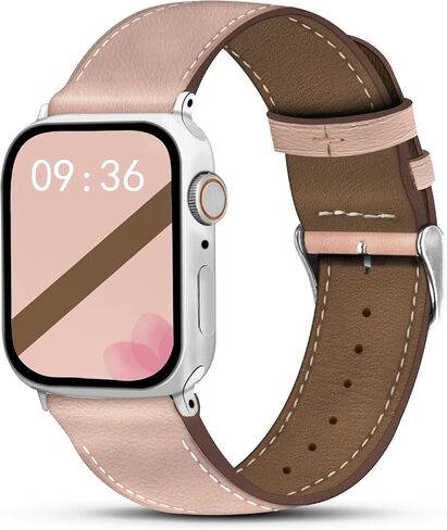 Italy Leather Watch Bands Compatible with Apple Watch Band 49mm 46mm 45mm 44mm 42mm 41mm 40mm 38mm Women Men, Top Grain Genuine Leather Strap for iWatch Series 10 9 8 7 6 SE 5 4 3 2 1 Ultra1 2 in Saudi Arabia